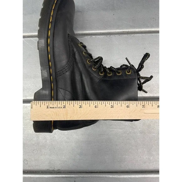 Dr. Martens 1460 Pascal Combat Boots Womens 7 Black Leather Lace Up - Picture 14 of 14